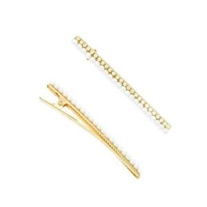 Ettika Gold and Pearl Hair Clips 2-Pack